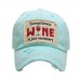 Sometimes Wine Is Just Necessary Vintage Hat Cap Turquoise Black Blue Pink  eb-96894663